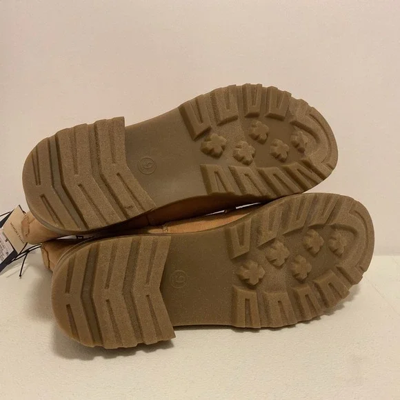 Universal Thread Combat Boots Women's 9 Tan Suede Lace-up Zip Up Memory Foam - Picture 5 of 5